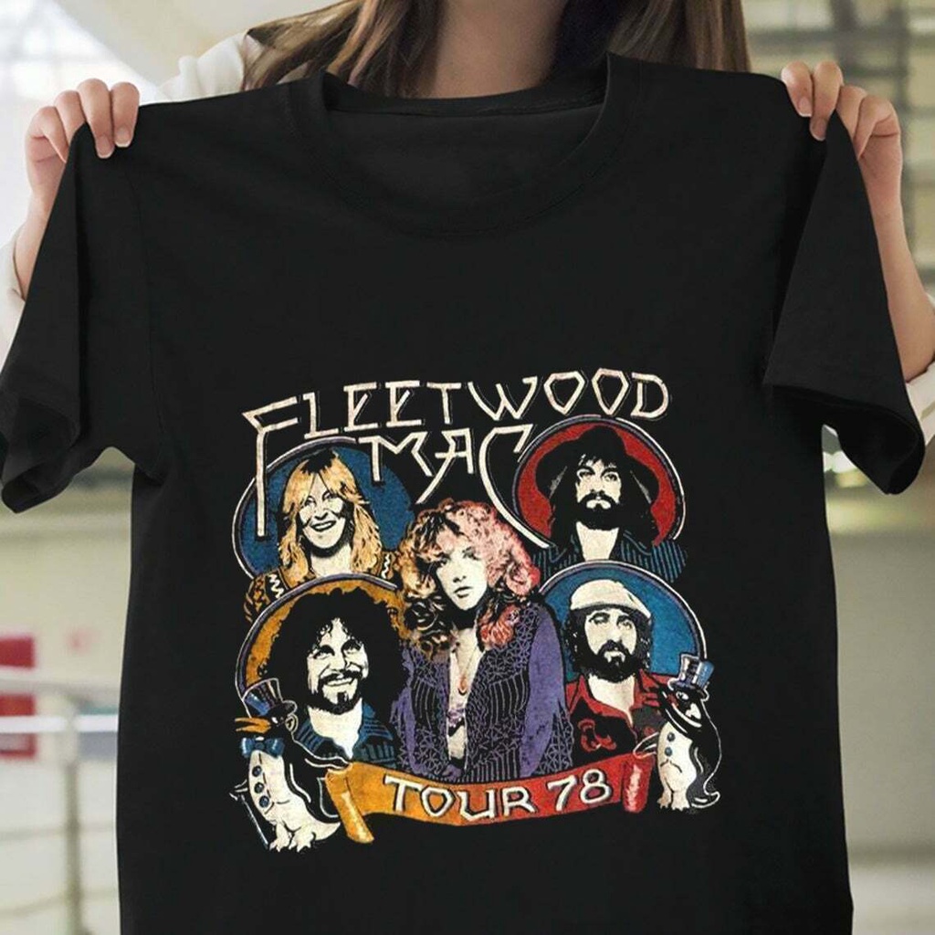 ความร้อน เสื้อยืด พิมพ์ลาย Fleetwood-Mac Rock Band Tour 78 Anniversary สําหรับผู้ชาย S-5 451840Size 