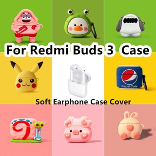 【คุณภาพสูง】เคสหูฟัง แบบนิ่ม ลายการ์ตูนน่ารัก สําหรับ Redmi Buds 3 Redmi Buds 3