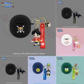 For SoundPEATS Air 4 / Air 3 Deluxe / Capsule 3 Pro Earphone Silicone Case Blue Bear Earbuds Protective Headphone Cover Headset Skin with Pendant