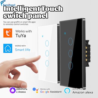 Tuya Wifi US TUYA Smart Life Wifi Wall Wall (สายเคเบิลเป็นกลาง) (เป็นกลาง) รีโมทคอนโทรล พร้อมเสียง Alexa Google Home