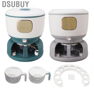 Dsubuy Rice Storage Bucket Transparent Press Type with Draining Measuring Cup Grain Barrel 5KG