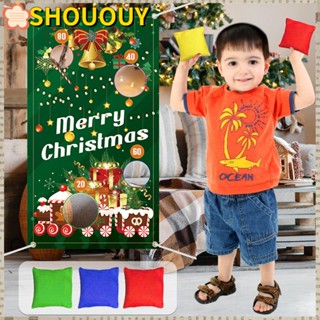 SHOUOUY ธงแบนเนอร์ ลายเกมขว้างปา เทศกาลคริสต์มาส สําหรับเด็ก และผู้ใหญ่