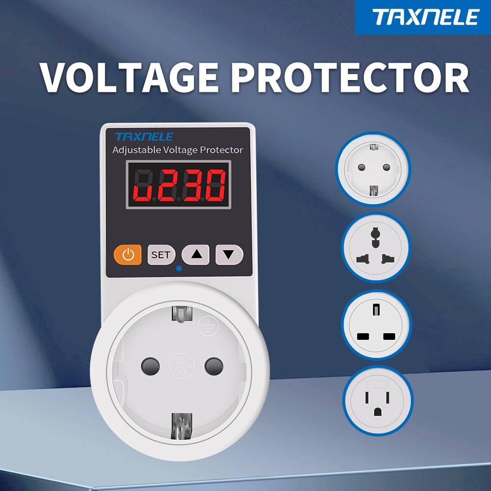 Ac 220V 16A อัตโนมัติแรงดันไฟฟ้า Protector ซ็อกเก็ตปรับ Power Surge Protector EU ปลั๊กซ็อกเก็ตแรงดันไฟฟ้าปลอดภัยตู้เย็นป้องกัน
