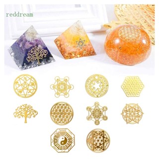 Redd สติกเกอร์เรซิ่น อีพ็อกซี่ UV ผสมทองแดง สําหรับทําเครื่องประดับ DIY 10 แผ่น