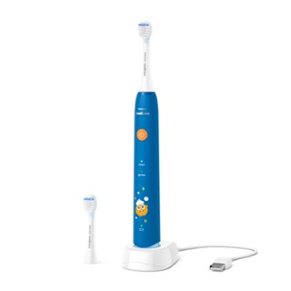 Philips Sonicare แปรงสีฟันไฟฟ้า ขนแปรงนุ่ม พร้อมหัวแปรง 2 หัว สําหรับเด็ก HX2432 01