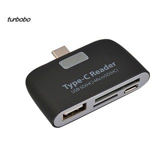 Turbobo อะแดปเตอร์การ์ดรีดเดอร์ Type C เป็น USB 3.0 OTG Hub SD TF Micro SD