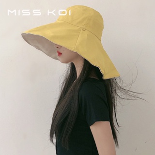 Misskoi [พร้อมส่ง] หมวกบักเก็ตลําลอง กันแดด ป้องกันรังสีอัลตราไวโอเลต เข้ากับทุกการแต่งกาย แฟชั่นฤดูร้อน สําหรับผู้หญิง