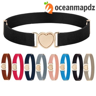 OCEANMAPDZ เข็มขัด โลหะผสม สีพื้น แบบเรียบง่าย สําหรับตกแต่งเครื่องแบบเด็กผู้หญิง