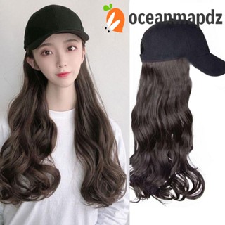 OCEANMAPDZ วิกผมเบสบอลสังเคราะห์ คุณภาพสูง สีบลอนด์ ที่มองไม่เห็น ผู้หญิง สีน้ําตาล เครื่องประดับผม ต่อผม กลางแจ้ง เด็กผู้หญิง วิกผมหยักยาว