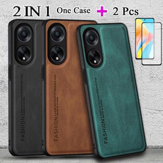 2 IN 1 เคสโทรศัพท์มือถือหนัง เซรามิก ทรงโค้ง หรูหรา สําหรับ OPPO A98 5G