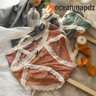 OCEANMAPDZ กางเกงชั้นใน ผ้าตาข่าย แต่งลูกไม้ แบบยืดหยุ่น สําหรับผู้หญิง