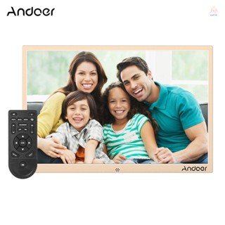 Andoer กรอบรูปดิจิทัล LED 15.4 นิ้ว ความละเอียด 1280 * 800 รองรับวิดีโอ 1080P สุ่มเล่น อลูมิเนียมอัลลอย พร้อมรีโมตคอนโทรล ของขวัญวันเกิดคริสต์มาส