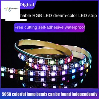 Ws2812 แถบไฟ LED RGB 5050 สว่างมาก ประหยัดพลังงาน ตัดได้ ใช้พลังงานต่ํา (1 เมตร)