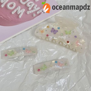 Oceanmapdz กิ๊บติดผมผู้หญิง, กิ๊บติดผม พลอยเทียม, ปิ่นปักผมผีเสื้อส่วนบุคคล กรดอะซิติก ฤดูใบไม้ผลิ สําหรับเครื่องประดับผมหญิง