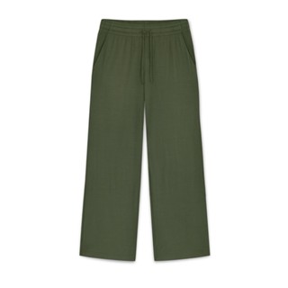 AIIZ (เอ ทู แซด) - กางเกงผู้หญิงขาบาน ผ้าริบสีพื้น Womens Ribbed Wide Leg Pants