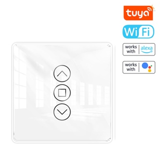 (swmfth)Tuya แผงสวิตช์ควบคุมผ้าม่านอัจฉริยะ Wifi หน้าจอสัมผัส สําหรับ Alexa Google Assistant