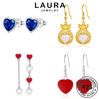 Laura Jewelry ต่างหูสตั๊ด เงิน 925 รูปหัวใจ ประดับเพชรโมอิส เครื่องประดับ สําหรับผู้หญิง M053