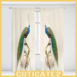 [Cuticate2] ผ้าม่านหน้าต่าง พิมพ์ลายนกยูง สําหรับห้องนั่งเล่น ห้องนอน ห้องครัว