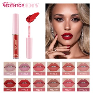 Fit Colors 12 สี Non Stick Cup Matte Lip Gloss Matte Velvet Liquid ลิปสติก ลิปกลอส Lip Glaze [TOP]