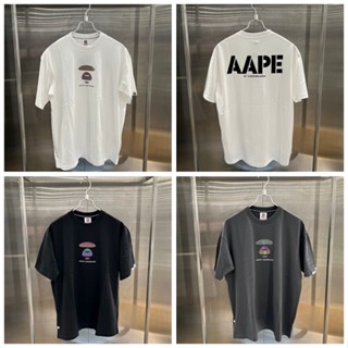 เสื้อยืดแขนสั้นลําลอง พิมพ์ลายโมโนแกรม ape สําหรับผู้ชาย