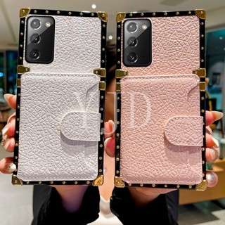 เคสหนัง ขอบตรง ทรงสี่เหลี่ยม กันกระแทก สําหรับ Samsung Note 20 Ultra Note 20 Pro