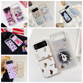 เคสป้องกันโทรศัพท์มือถือ ลายผีเสื้อ แมว สําหรับ Samsung Galaxy Z Flip4 Z Flip3 Z Flip4 Z Flip3