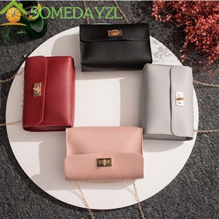 SOMEDAYZL กระเป๋าถือ ทรงสี่เหลี่ยม ขนาดเล็ก สีพื้น สวยหรู แฟชั่นสําหรับสตรี