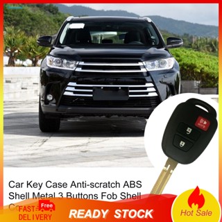 Setn เคสกุญแจรถยนต์ ABS โลหะ กันรอยขีดข่วน 3 ปุ่ม สําหรับ Toyota