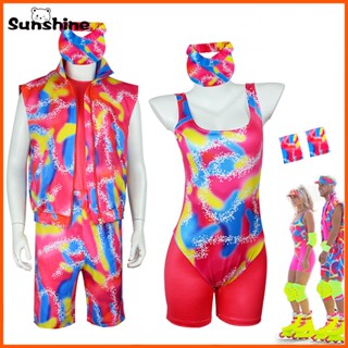 Movie Barbie Ken Cosplay Costume ชุดเสื้อเชิ้ต และกางเกงขาสั้น ชุดคอสเพลย์ สีชมพู สําหรับตุ๊กตาบาร์บี้ เหมาะกับผู้ใหญ่