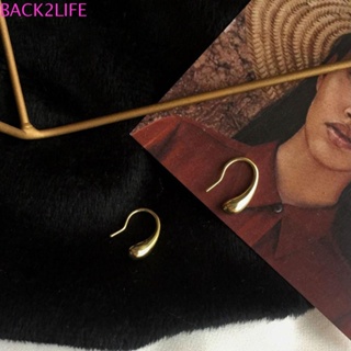 Back2life ต่างหูสตั๊ด รูปหยดน้ํา สีเงิน สีทอง สวยหรู เรียบง่าย สําหรับผู้หญิง