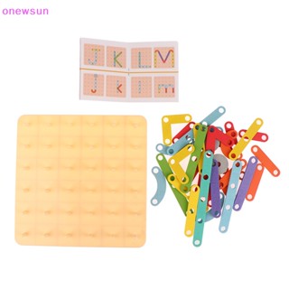 Onew Montessori เกมกระดานเพ็กบอร์ดเรขาคณิต กราฟฟิค เสริมการเรียนรู้เด็ก