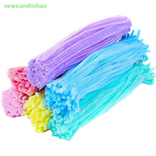 Newsandlichao 100 ชิ้น ที่มีสีสัน บิด ก้าน สร้างสรรค์ DIY งานฝีมือ ทวิสก์ บาร์ ขนสัตว์ รากปุย บาร์ ลวดเหล็ก ตกแต่งจินตนาการ ดี