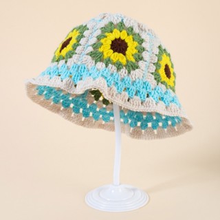 Crochet Flower Bucket Hat  for Girls Camping Travel