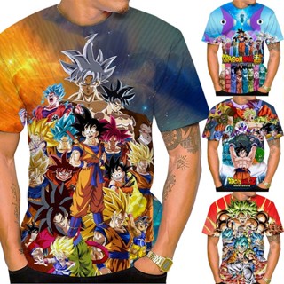 เสื้อยืดแขนสั้นลําลอง พิมพ์ลายการ์ตูน Dragon Ball Z 3 มิติ เหมาะกับฤดูร้อน สไตล์ฮิปฮอป แฟชั่นคลาสสิก สําหรับผู้ชาย