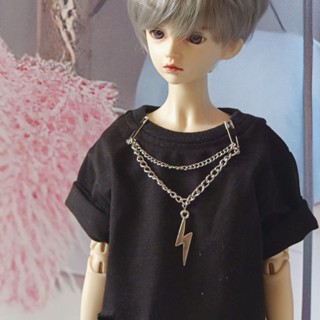 Bjd 1/4 เสื้อยืด ฉีกขาด ทรงหลวม ขนาดใหญ่ แต่งรอยขาด กางเกงโซ่