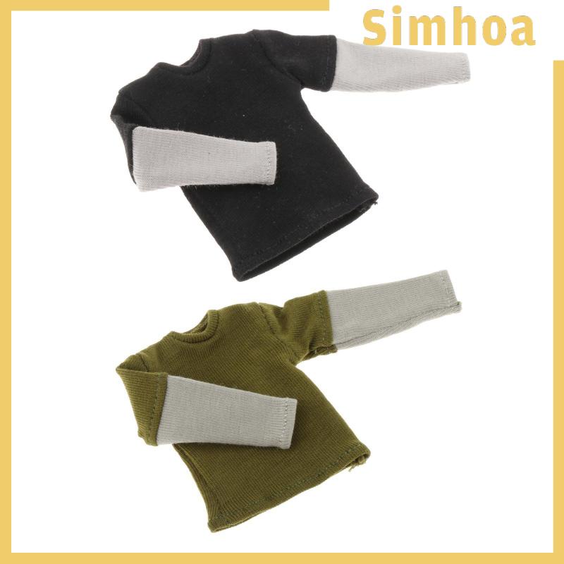 [SIMHOA] เสื้อยืดแขนยาว สเกล 1/12 แฮนด์เมด สําหรับตุ๊กตา 6 นิ้ว