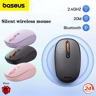 Baseus เมาส์บลูทูธไร้สาย สามโหมด 2.4GHz ออกแบบตามสรีรศาสตร์ -24h