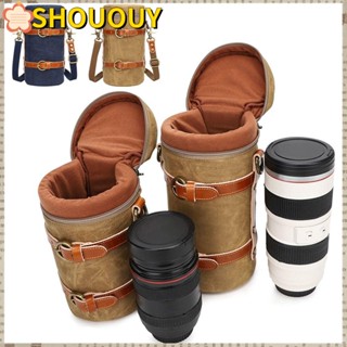 SHOUOUY กระเป๋ากล้อง อเนกประสงค์ อุปกรณ์เสริม สําหรับ Canon Nikon Sony PU Lens Case