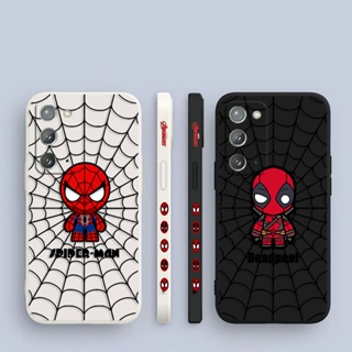 เคสโทรศัพท์มือถือ พิมพ์ลายการ์ตูน Spiderman Deadpool มีลายด้านข้าง สําหรับ Samsung Galaxy Note 20 10 9 8 J8 J7 J6 J5 J4 M62 M53 M52 M51 M33 M31 M30 M21 M20 M10 S Ultra Plus Lite Prime 5G