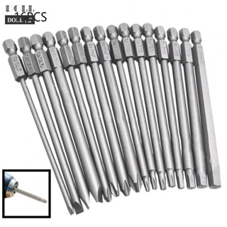 ⭐READY STOCK ⭐16pcs Torx Hex Slotted Cross Head Screwdriver Bits Set 100mm Long Alloy Steel