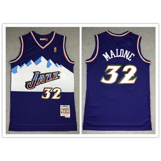 Nba Utah Jazz No. สุดฮอต และอเนกประสงค์ เสื้อกีฬาบาสเก็ตบอล สีม่วง สไตล์เรโทร 32 Malone 842379