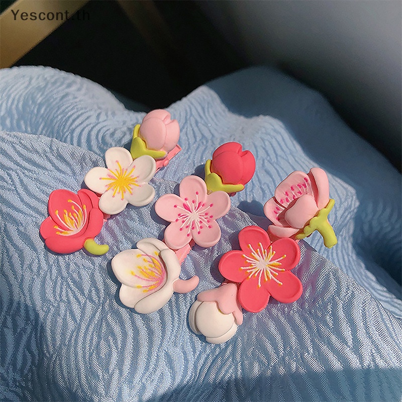 Yescont กิ๊บติดผม ลายดอกซากุระ สีชมพู แฟชั่นสไตล์เกาหลี สําหรับผู้หญิง