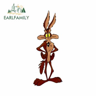 Earlfamily สติกเกอร์ไวนิล ลาย Looney Tunes Wile E Coyote ขนาด 13 ซม. สไตล์ฮิปฮอป สําหรับตกแต่งรถยนต์ DIY