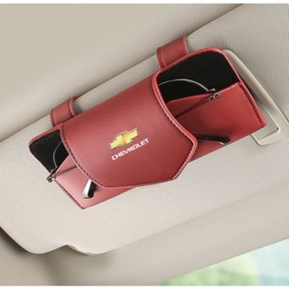 Chevrolet Logo car sunboard hollow design glasses folder Malibu Cruze Equinox Cavalier Traverse Captiva Suburban Tahoe Spark Groove interior Settlement sunglasses Cardbrak Material Multifunctional Storage Box