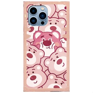 For Xiaomi Mi POCO X3 NFC 10T 11T 12T 11 12 Lite Redmi A1 9 9A 9C 9T 10 10A 10C 12C Note8 Note9 Note10 Note11 Note12 Pro Note9S Note10S Note11S Cute Bear Square Phone Case B13