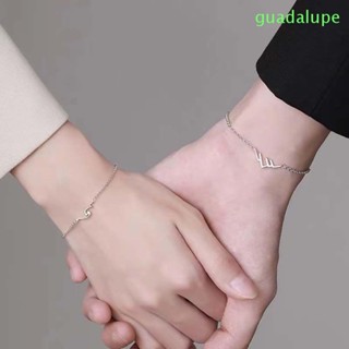 Guadalupe สร้อยข้อมือคู่ เพื่อนที่ดีที่สุด ที่เรียบง่าย คลื่นภูเขา ทองแดง สไตล์เกาหลี สร้อยข้อมือ สาวทะเล หญิง โซ่มือ