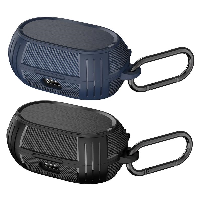 เคสหูฟังคาร์บอนไฟเบอร์ กันกระแทก พร้อมคาราบิเนอร์ สําหรับ Jabra Elite 7 Pro Active 75T