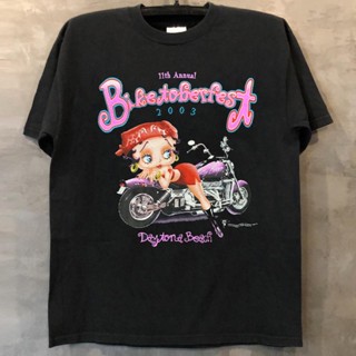 เสื้อยืดแขนสั้น พิมพ์ลายการ์ตูนอนิเมะ Miss Betty Boop, Miss Betty, oldschool, beauty tide, cartoon, anime, peripheral, preppy style สําหรับผู้ชาย และผู้หญิง