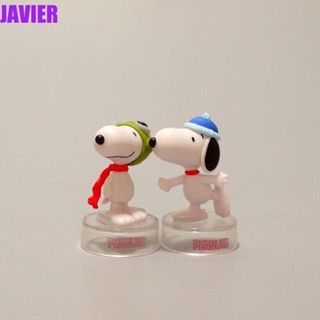 JAVIER ตุ๊กตาฟิกเกอร์ Snoopy ขนาดเล็ก ของเล่นสําหรับเด็ก 5 ชิ้น ต่อชุด