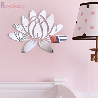 #ROYALLADY#Delicate ชุดสติกเกอร์กระจกติดผนัง ลายดอกบัวบาน สําหรับตกแต่งบ้าน DIY